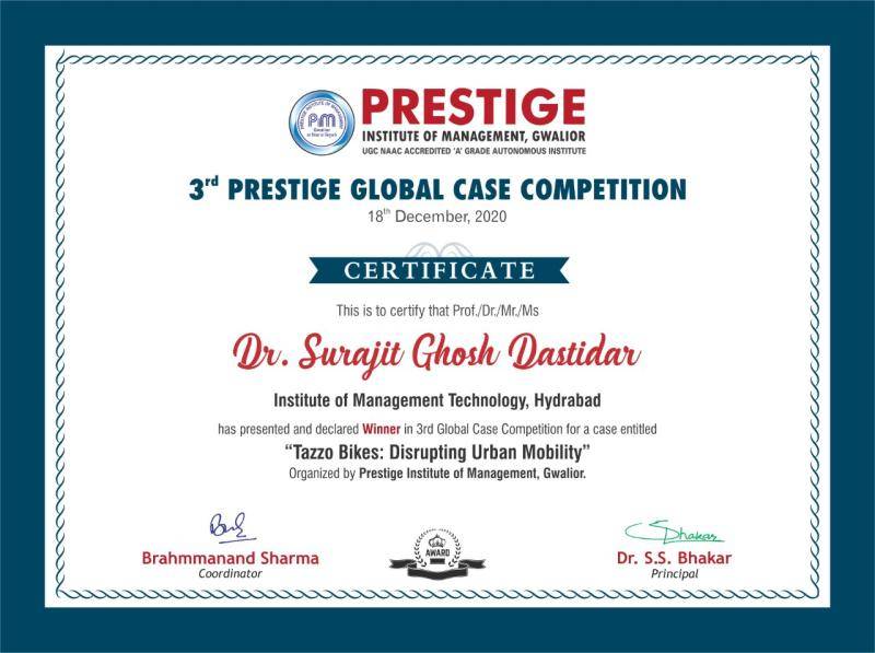 Preeti Sharma Assistant Professor awarded